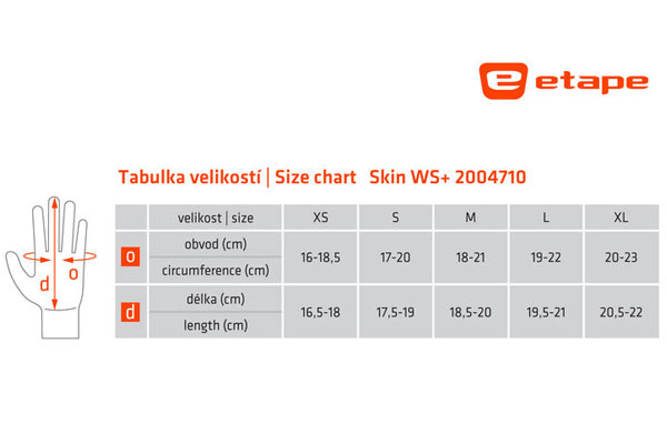 tabulka etape rukavice skin ws 2004710